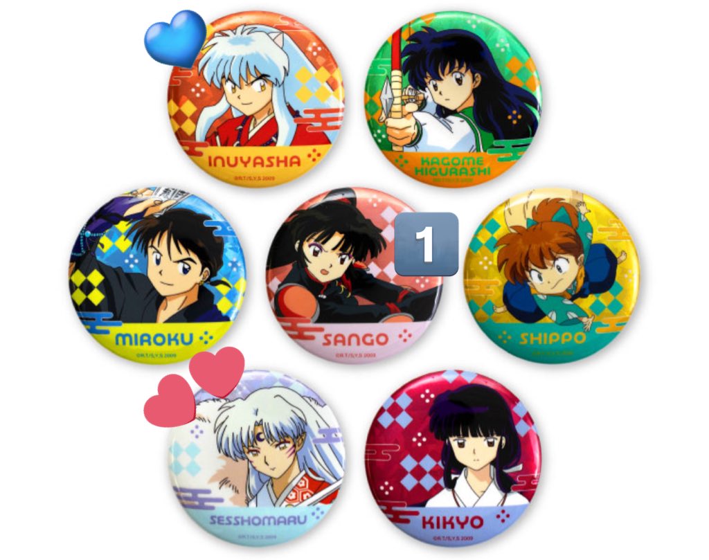 交換❯ 犬夜叉 サンキューマート 39 缶バッジ [譲] 珊瑚 [求] 殺生丸