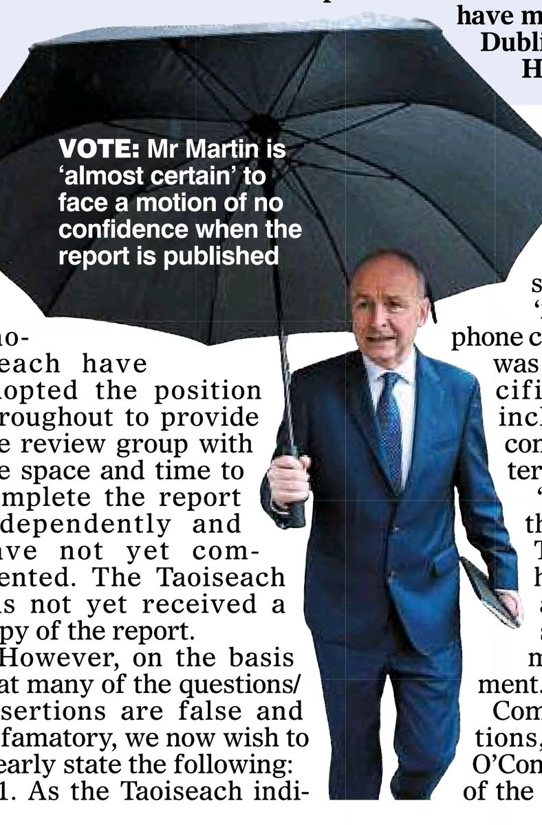 Fianna Fáil Crisis 

TAOISEACH Micheál Martin's most senior adviser and his deputy leader were aware of presidential candidate Jim Gavin's disagreement with a tenant days before the party's selection convention - John Lee 

Micheál Martin 'almost certain' to face a motion of no
