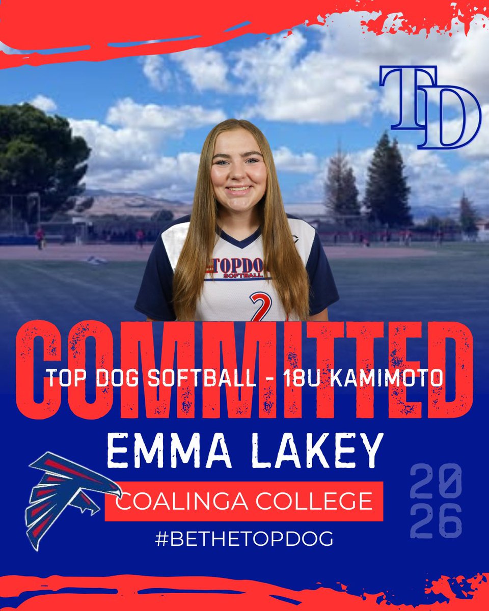 🚨 COMMITMENT ALERT 🚨 

Emma Lakey is headed to <a href="/WHCCSoftball/">Coalinga College Softball</a> to continue her playing career next year! 

#BeTheTopDog