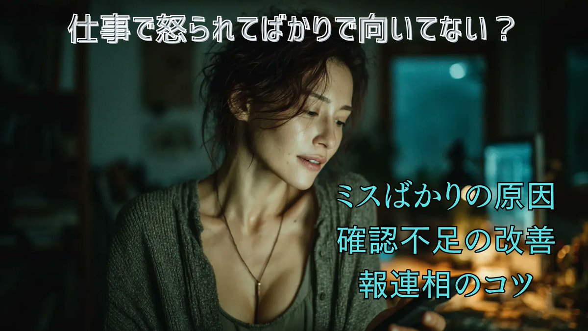 【仕事で怒られてばかりで向いてない…？】って不安、めちゃ分かる😢💦
でも原因は“能力”だけじゃなくて「認識ズレ」「確認不足」「報連相の遅れ」「段取り不足」みたいな“ズレ”が多いんです🧩✨
📌まずは「怒られログ」3分でOK📱📝
いつ／何が／どこが／次の一手（1つ）だけ書く👉