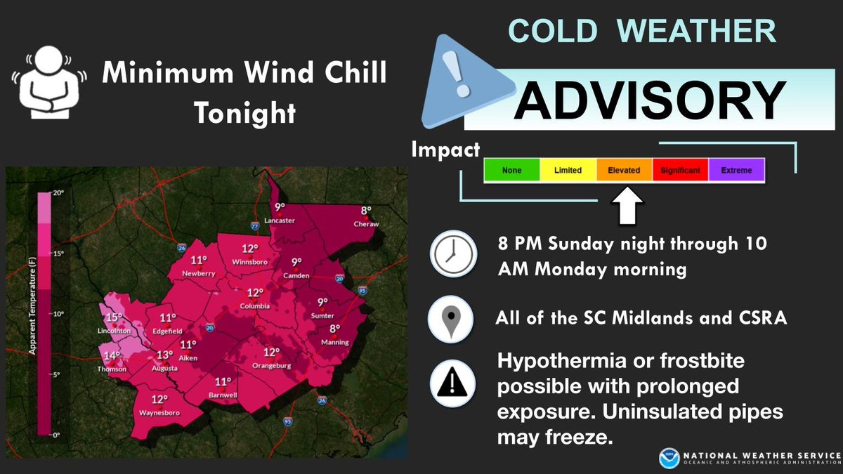 A Cold Weather Advisory remains in effect for tonight into Monday ...