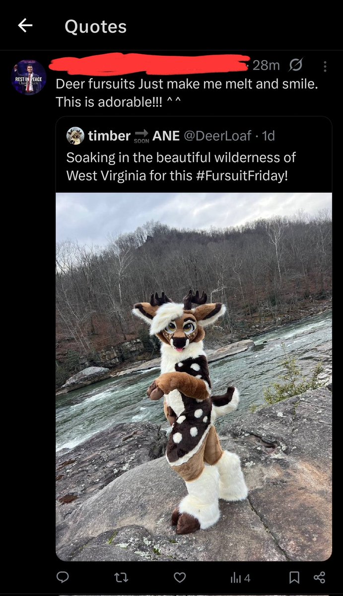 DeerLoaf's tweet image. Yeah buddy if youre a right winger I don't care if you like my suit or not, you can go kick fucking rocks. You find me adorable, I find you scum. Instant block.