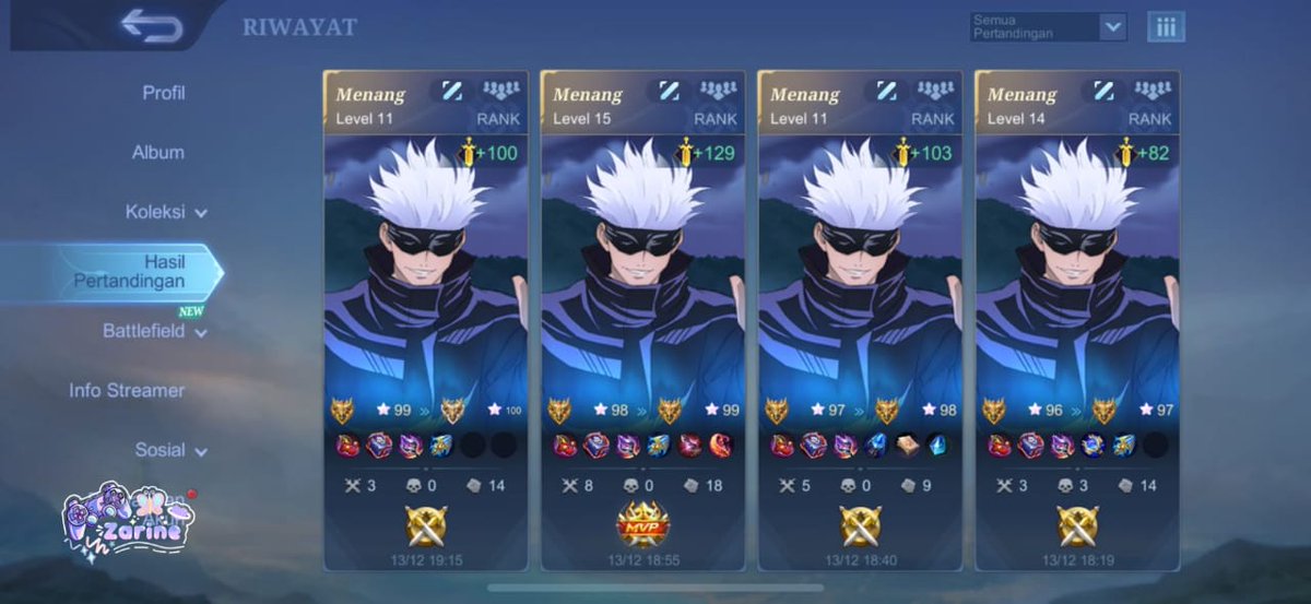 Glory 4🌟 to immortal req xavier, full ws no lose🤩💯

Yang mau joki ml fast process hit me up ke WhatsApp wa.me/message/CXXQOJ… atau link wa di bio‼️
#jokizarine 630✨
#jokiml #zonauang