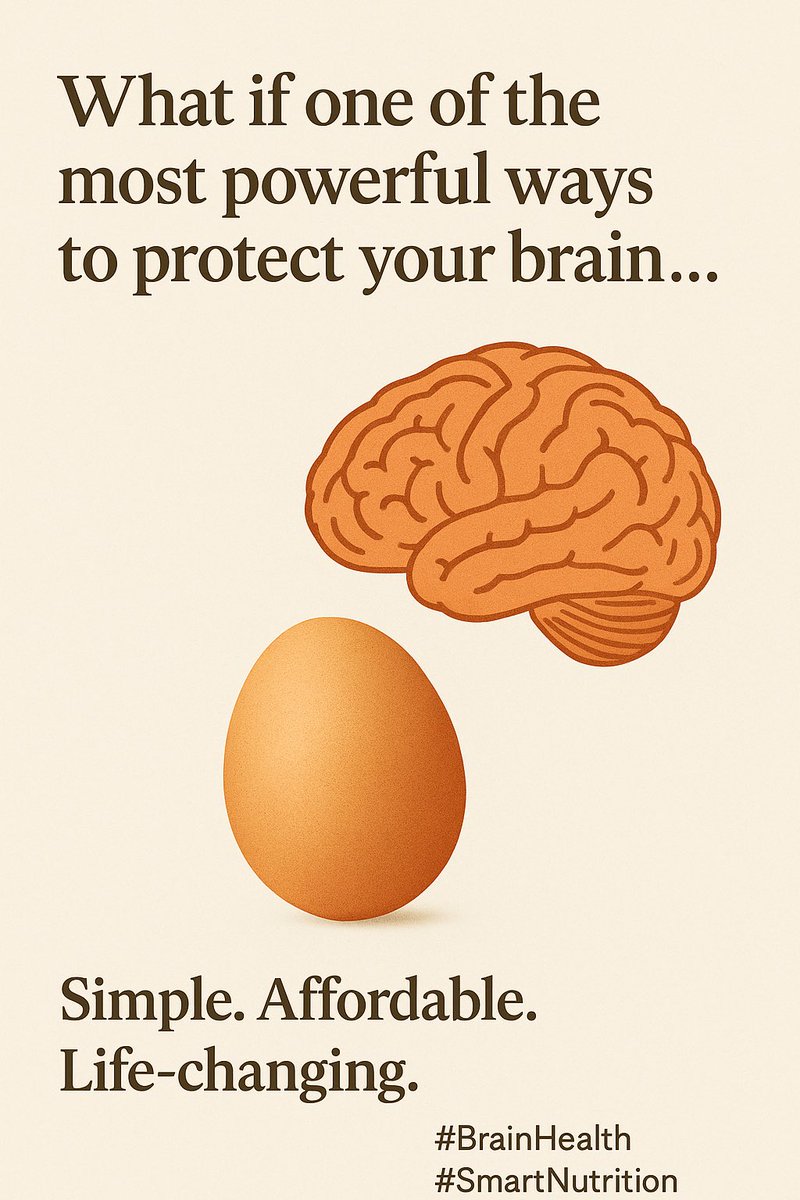 What if one of the best ways to protect your brain was already in your kitchen?🧠🥚
Just 1 EGG/day linked to up to 47% lower Alzheimer’s risk

For growing minds &amp; aging ones:eggs pack choline,B12,omega-3s,protein &amp; more

Simple. Affordable. Life-changing.
 sciencedirect.com/science/articl…