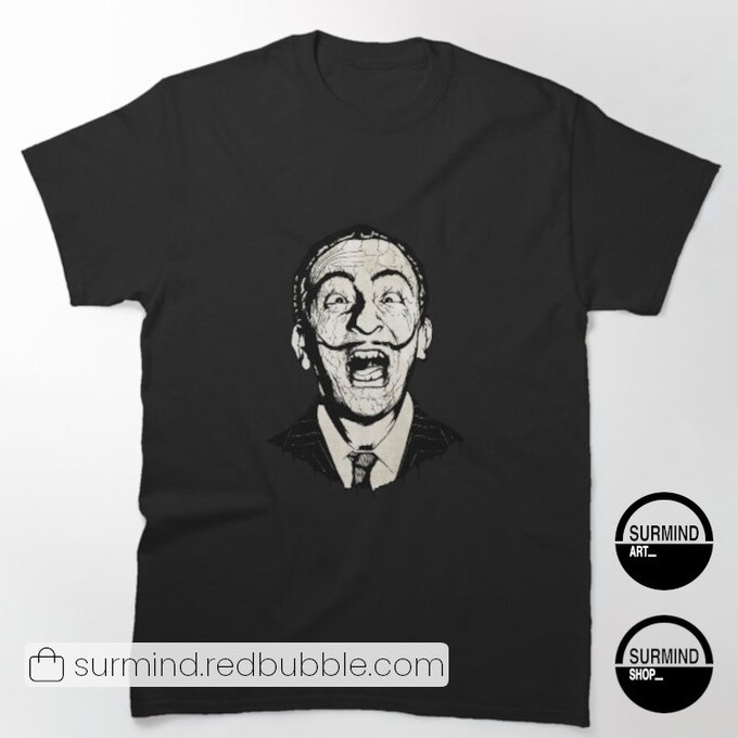 Salvador Dali T-Shirt, pen and ink portrait printed on Classic T-Shirt.

A must have for fans of surrealism.

SHOP NOW: redbubble.com/i/t-shirt/Salv…

#SalvadorDaliTshirt #Tshirt #PortraitArt #ArtPrints #redbubble #Art  #GraphicTee