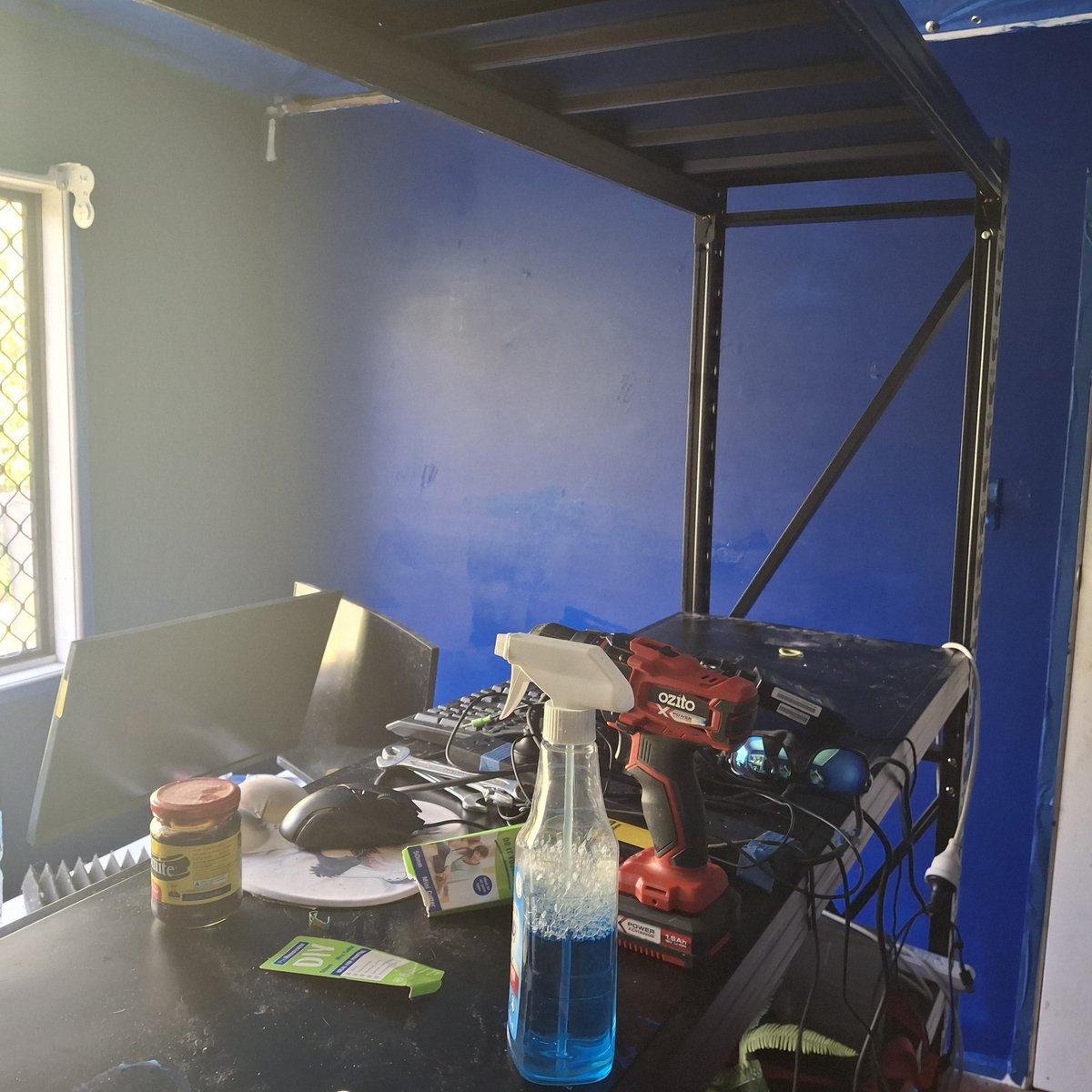 Pocketdeath's tweet image. The painting done now  plan the desk im gping build  and remove the tape