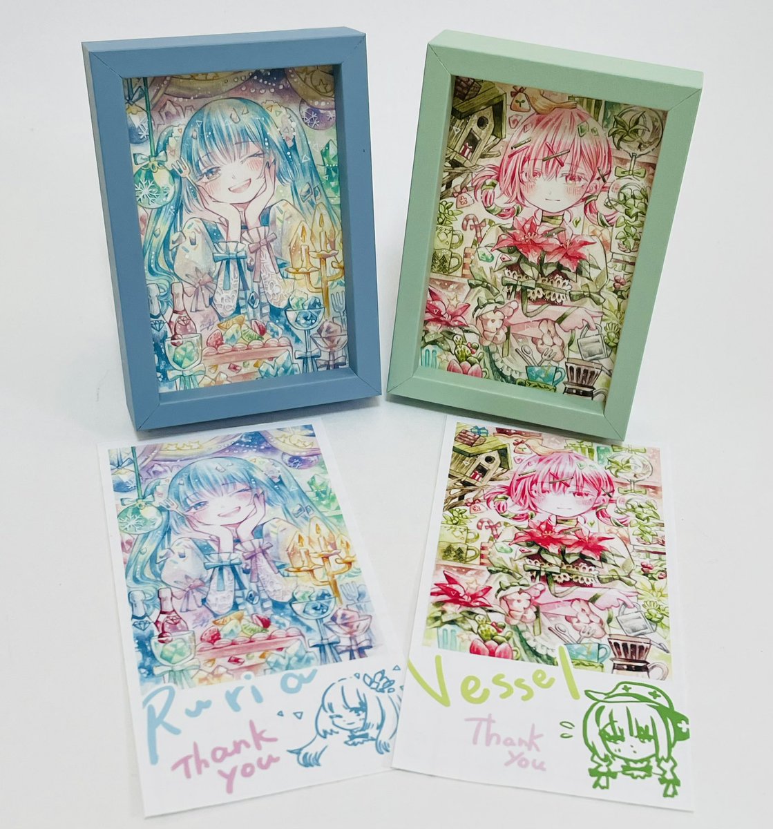 思いつきだけど新作の小さな原画お迎えの方にはチェキ風サンキュー