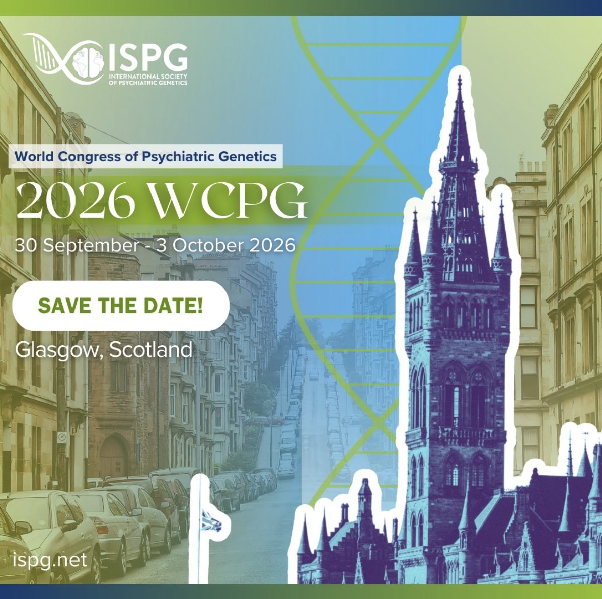 PGCgenetics's tweet photo. Looking forward to meeting in-person again at #WCPG2026 in Glasgow, Scotland! 🏴 #functionalgenomics #mentalhealth @pgc_fg https://t.co/9KXRgjuPOT