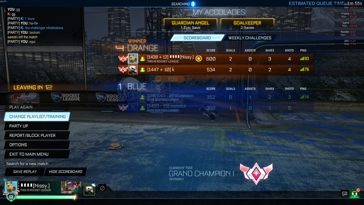 NissyRL's tweet image. 今シーズンGC踏んでおこうかなと思ったら、野良と野良で会った人とほぼ負けなしで一日で100くらい盛ってGC踏めた！
だいぶ動きも戻ってきたしGC2目指したい、、、