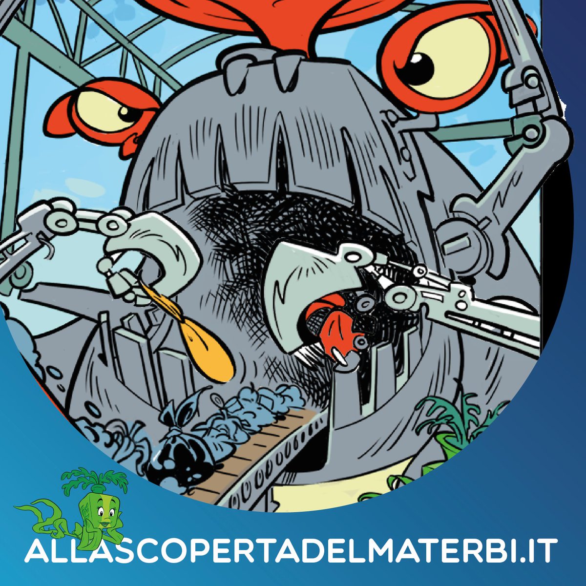 La "fabbrica del compost" trasforma i rifiuti organici domestici (raccolti in sacchetti compostabili) in fertilizzante tramite un processo industriale controllato che monitora temperatura, ossigenazione e umidità. Il compost è per uso agricolo, un esempio di economia circolare.