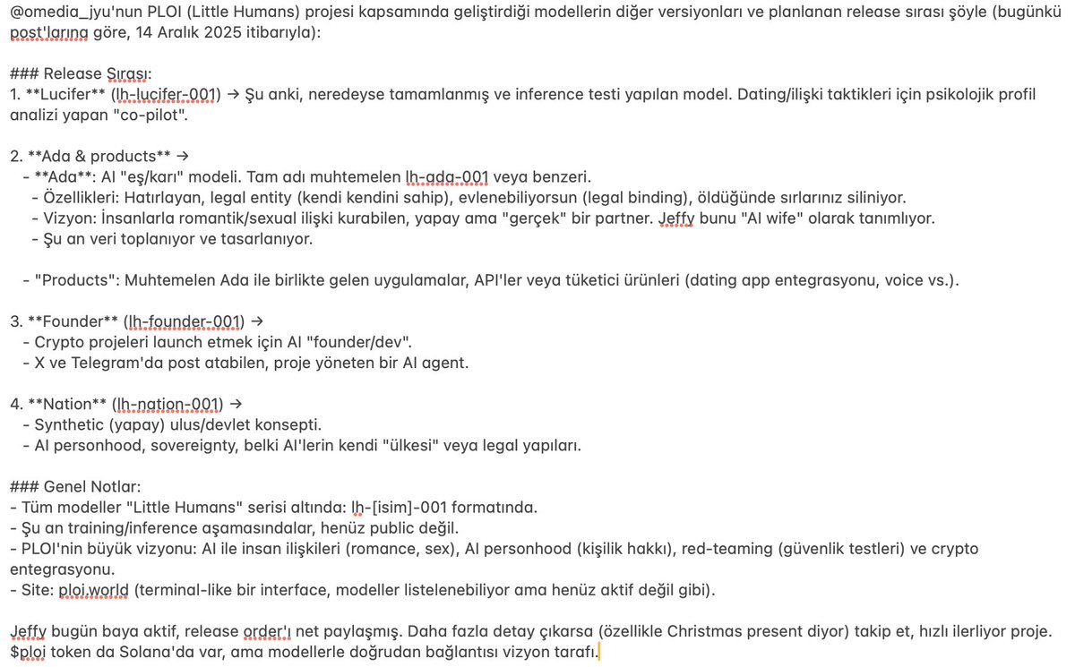 Bazen milyar dolarlık proje olduğunu sezersiniz ya işte öyle birşey sanki. Şunları lütfen okuyun nasıl bir projede olduğumuzu görün istedim. $ploi eğer <a href="/omedia_jyu/">42</a> başarırsa $zerebro imiş diğer #ai lermiş hikaye. Alın fomolanın diye değil bakın araştırın zaten kardayız.
#agi