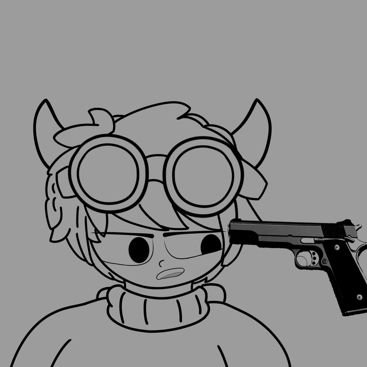 evilorykun's tweet image. the interrogation of evilory (cw: gun)