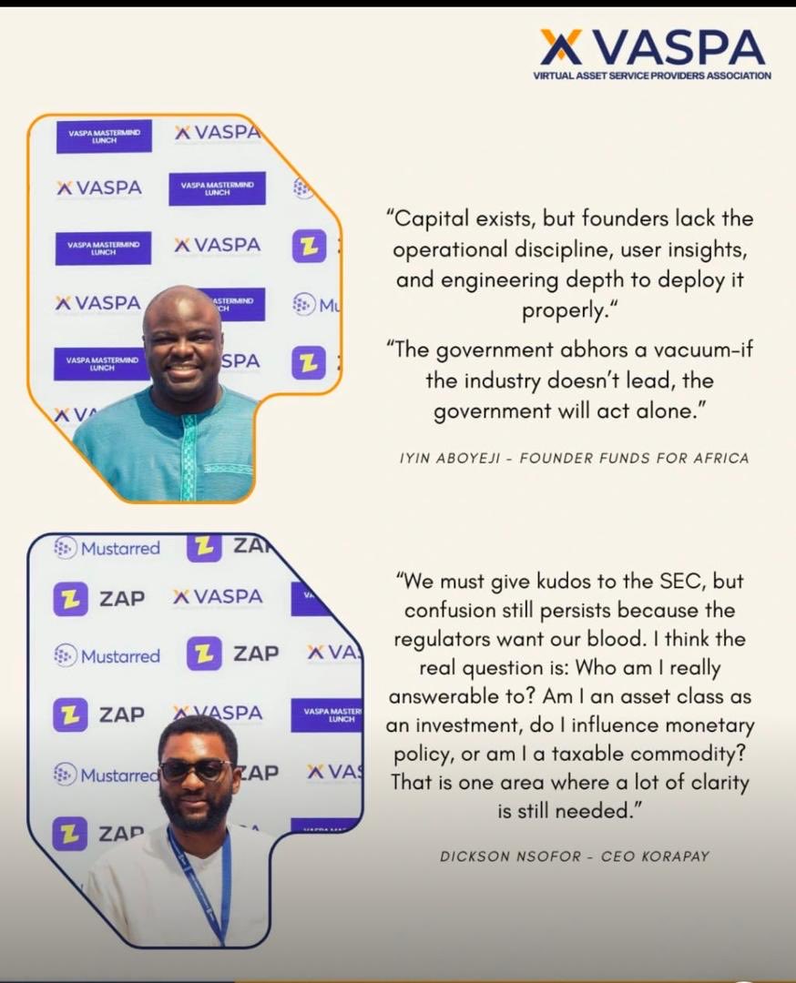 PNwafuru's tweet photo. We had a great industry focused conversation at the VASPA Builders Mastermind Lunch held recently in Lagos ⁦@VaspaAfrica⁩ https://t.co/9foUsRDght