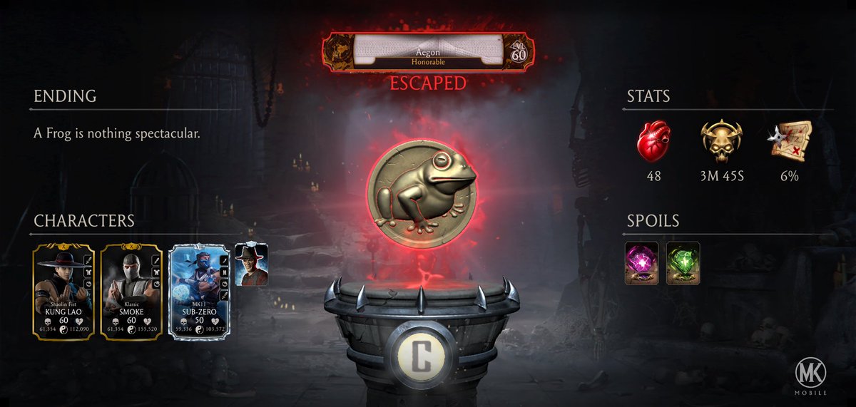 Piquepresidente's tweet photo. I just completed a Krypt Run in Mortal Kombat mobile! Check out my stats. https://t.co/3AdqdSGdOJ