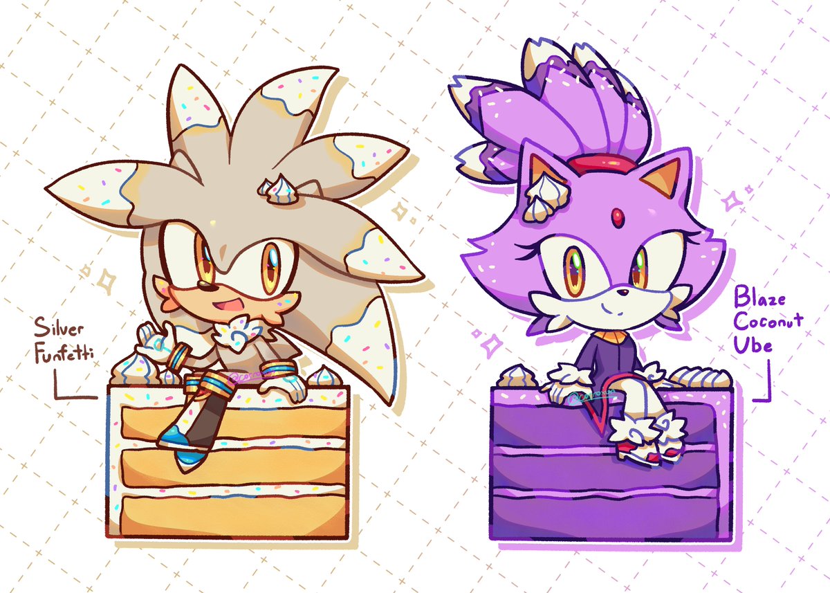 corroxion's tweet photo. 🍰⚪️🟣(5/5) last pair! #SilverTheHedgehog #BlazeTheCat #Silvaze https://t.co/vU7KZBfxVP