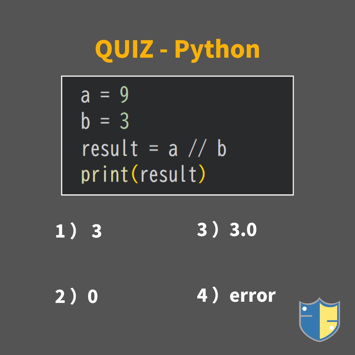 python_academia's tweet image. Pythonクイズ🔫

コメント欄に答えを投稿してね👇

#Python