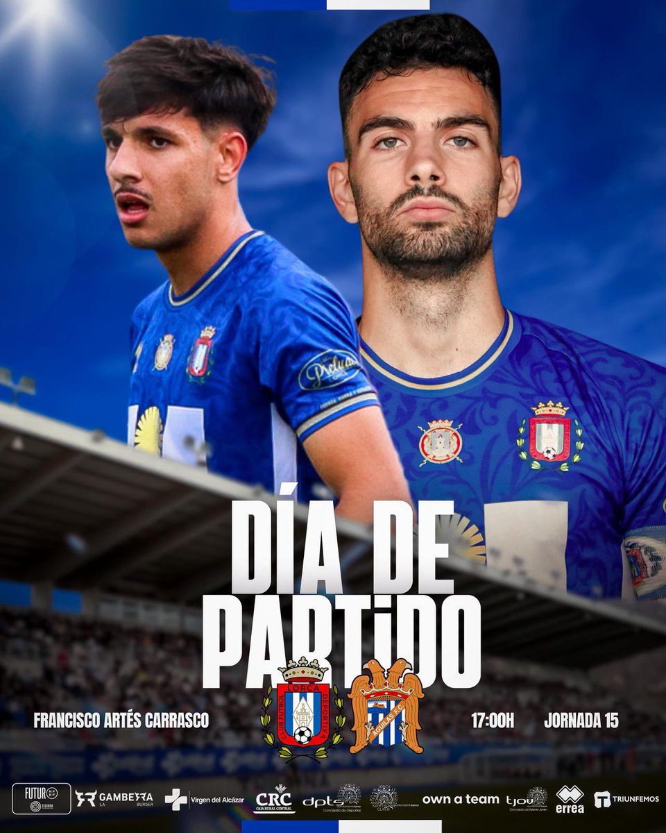 lorcadeportiva's tweet image. ⚔️ 𝗗𝗜𝗔 𝗗𝗘 𝗗𝗘𝗥𝗕𝗜

𝗛𝗢𝗬 𝗝𝗨𝗘𝗚𝗔 𝗘𝗟 𝗟𝗢𝗥𝗖𝗔 🏹🦅🚫

🏆 𝟮𝗥𝗙𝗘𝗙 | 𝗚.𝗜𝗩 | 𝗝𝗼𝗿𝗻𝗮𝗱𝗮 𝟭𝟱
🆚 @aguilas_fc 
⌚️ 𝟭𝟳:𝟬𝟬𝗛
🏟️ 𝗙𝗿𝗮𝗻𝗰𝗶𝘀𝗰𝗼 𝗔𝗿𝘁𝗲𝘀 𝗖𝗮𝗿𝗿𝗮𝘀𝗰𝗼

#LorcaDeportivaAguilas 
#SoloySiempreLorcaDeportiva