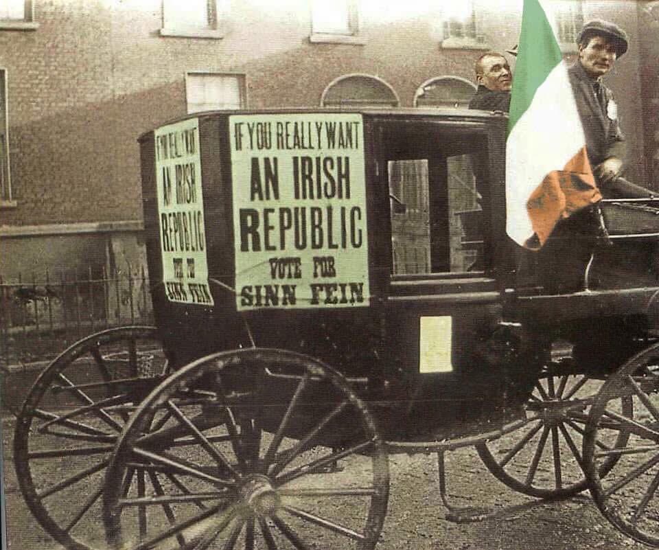 107 years ago today, Sinn Féin MPs secure 73 out of 105 Irish seats, break the connection with Britain and establish the First Dáil.

Up the Republic!