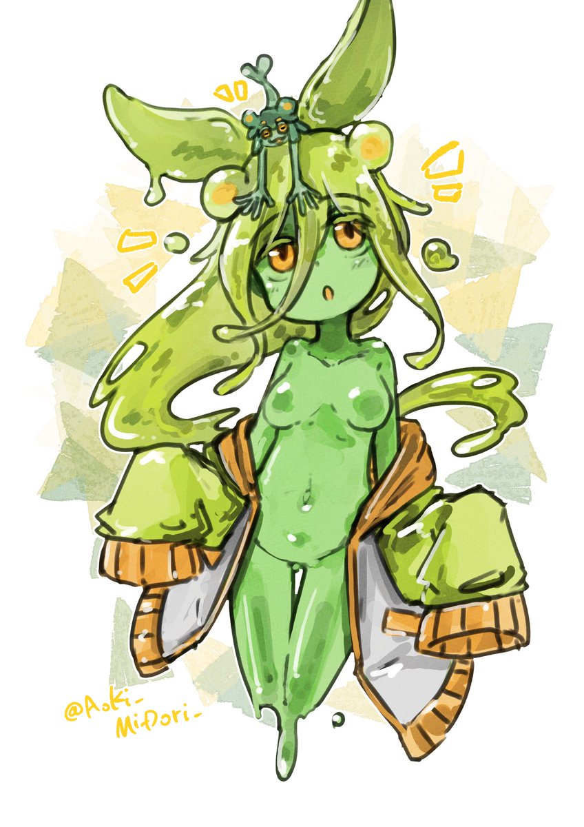 #スライム娘版深夜の真剣お絵描き60分一本勝負
時間外参加失礼します
お題は 緑から