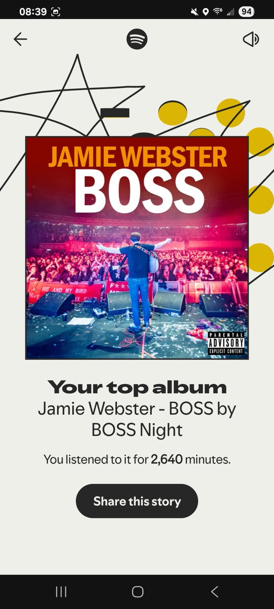 JB_W23's tweet photo. @JamieWebster94  just looking at my daughter's Spotify wrapped. Could say she likes listening to you.. https://t.co/U3v2nF6Duk