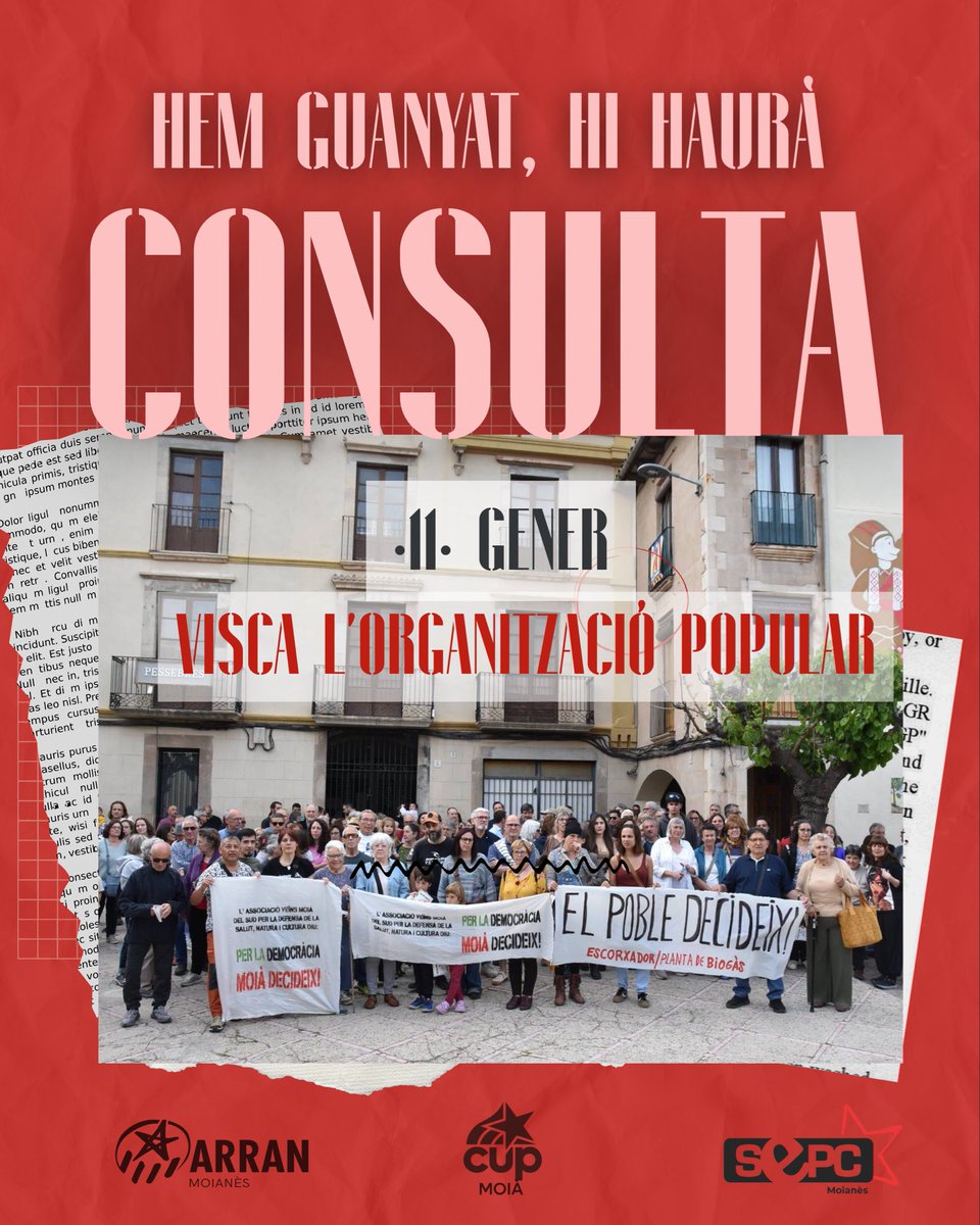 capgiremmoia's tweet photo. Ens veiem l'11 de gener a les urnes, 🗳️ i cada dia de les festes de Nadal pels carrers de Moià, perquè volem la victòria cara, aquella que té futur. 🌏 https://t.co/RJr4j5O1vr