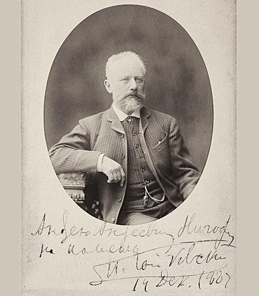 Tchaikovsky's photograph, dated 14 December 1887, is inscribed to flautist Andrei Andreevich Nigof: