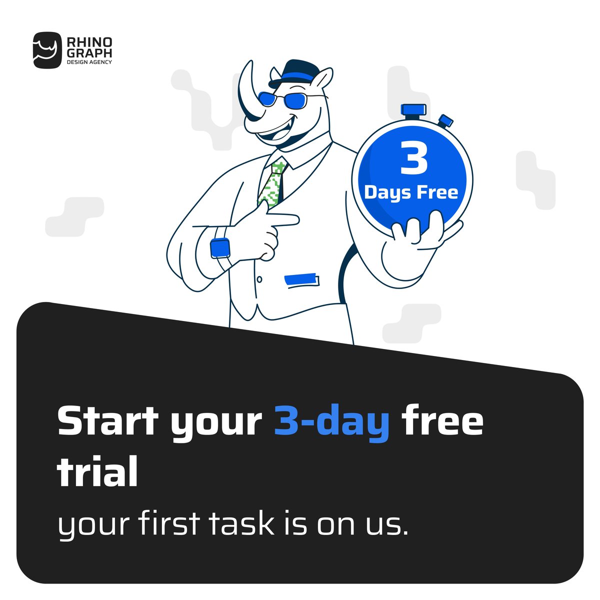 rhinographco's tweet image. Start your 3-day free trial💫 

your first task is on us. 🎨 

#Graphicdesign #designagency