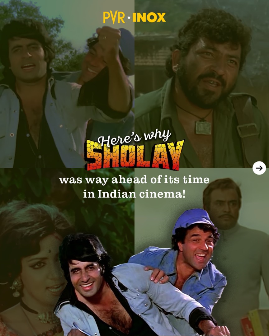 INOXMovies's tweet image. Sholay wasn’t just a film — it was cinema years ahead of its time. 🔥🎥
Catch the 4K version on the big screen now! 
#Sholay now screening at PVR INOX!
Book now:  cutt.ly/XwPDKwDs
.
.
.
#AmitabhBachchan #Dharmendra #HemaMalini #JayaBachchan #SanjeevKumar #AmjadKhan