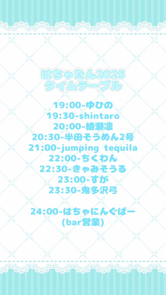 はっちゃん 明日のはっちゃんBDは若い子が多いと思うので、ほぼここ数年〜今季の私