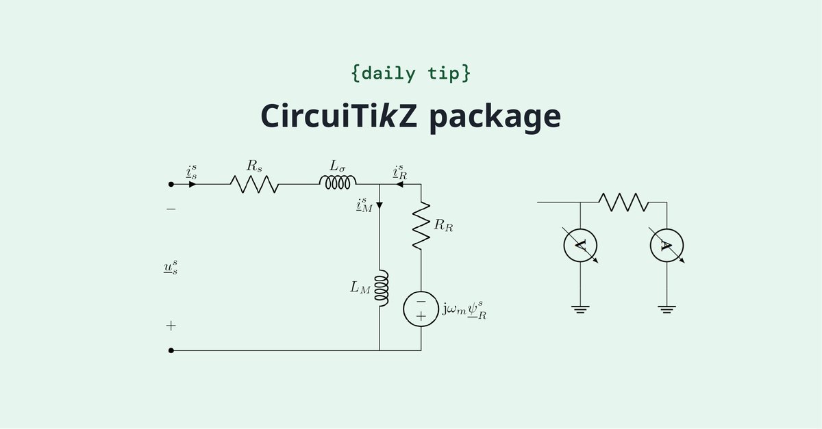 The CircuiTikZ package can be used to draw electrical networks with LaTeX! Check it out. overleaf.com/learn/latex/Ci…