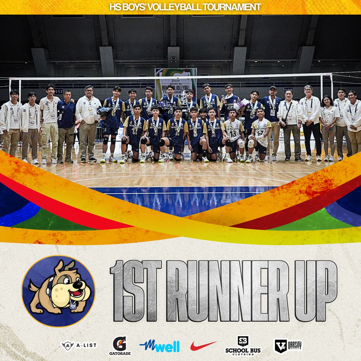 uaap_official's tweet image. Congratulations to the UE Junior Red Warriors for winning the championship in the #UAAPSeason88 HS Boys’ Volleyball Tournament!

Congratulations as well to NUNS for securing silver and to FEU-D for delivering a strong run to claim the bronze finish.

#StrengthInMotionHopeInAction