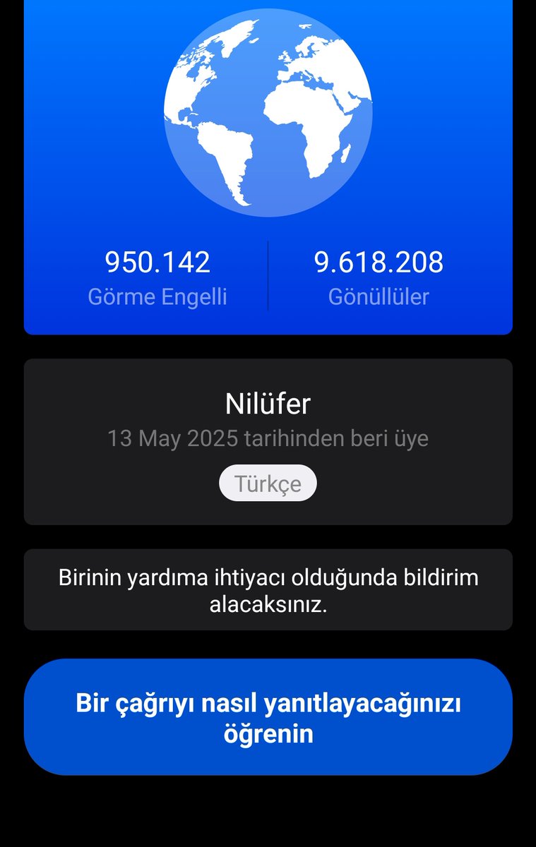 Bu uygulamayı biliyor musunuz? Be my eyes. Aylar sonra bir çağrıya yetişip cevap verdim. Görme engelli biri için çamaşır makinesini 30° ye ayarladım. Görüntülü arıyorlar bi kaç saniyede yardım ediyorsunuz hopp bitti.  #bemyeyes