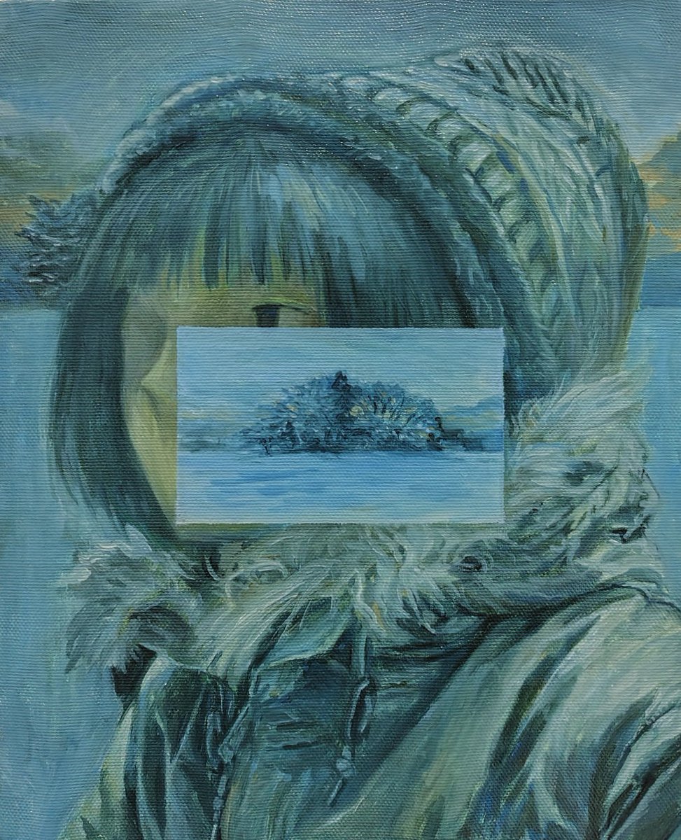 油絵 真作】絵画 油彩6号 上堰潟 春爛漫の風景画 柔らかな筆致 W6 真作