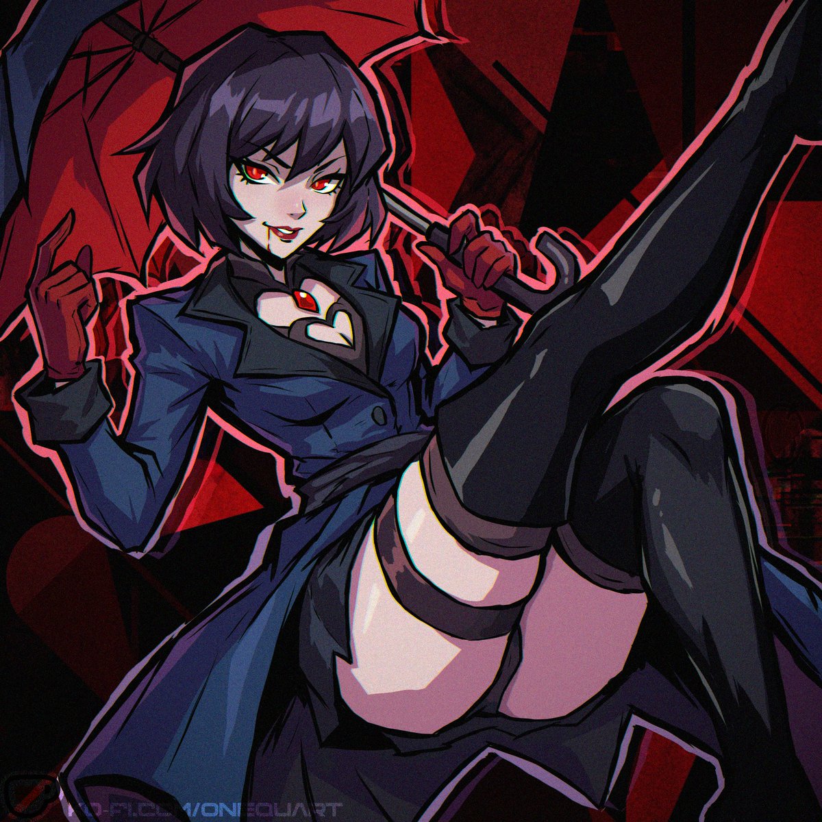 OneQuarty's tweet image. Re-did the artwork with Mina from #deadlock