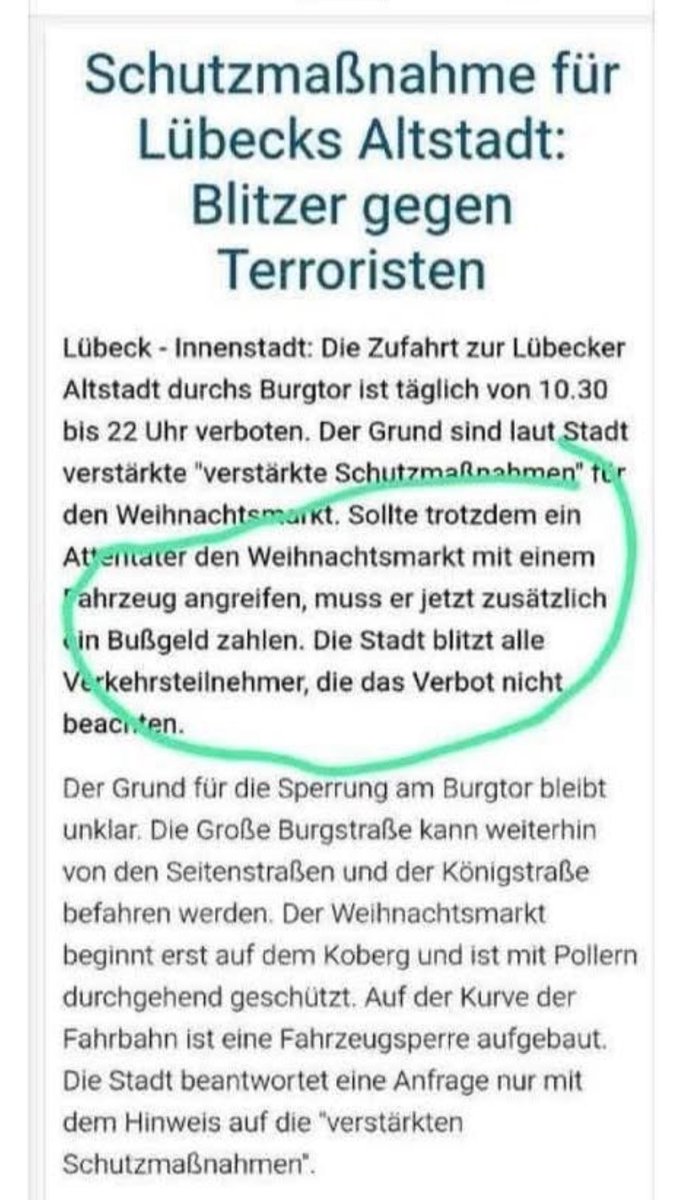 Zur Nachahmung empfohlen. Zumindest Lübeck ist diese Djihad-Saison einigermaßen sicher.