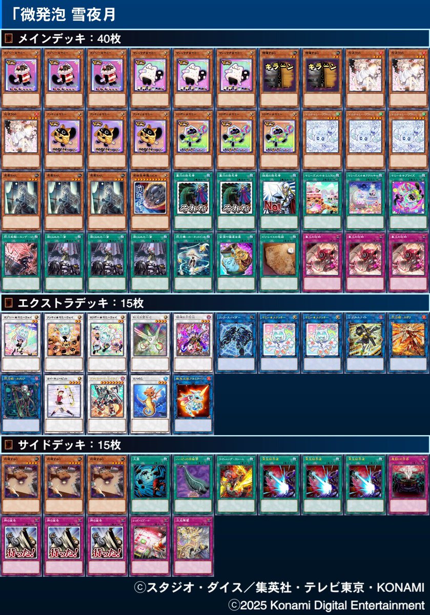 札幌遊戯CS 使用デッキ ヤミー 1.オノマトライゼ 後○×○ 2.閃刀姫 先