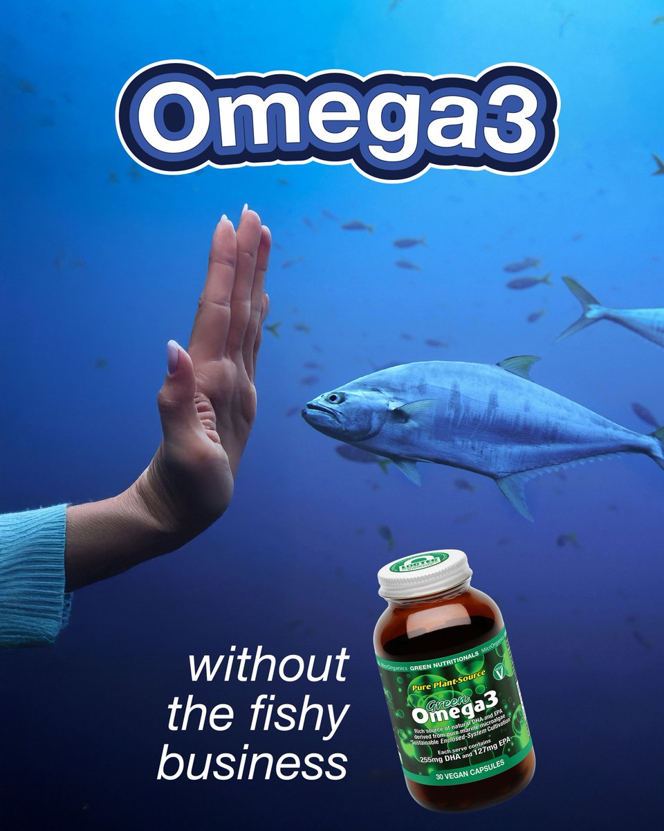 Why have our Vegan Omega3?

Fish Free - get your essential fatty acids from marine microalgae
No fishy taste (which is gross anyway!)
Ideal for vegans and vegetarians
Sustainable -Help save our precious Oceans!

greennutritionals.com.au