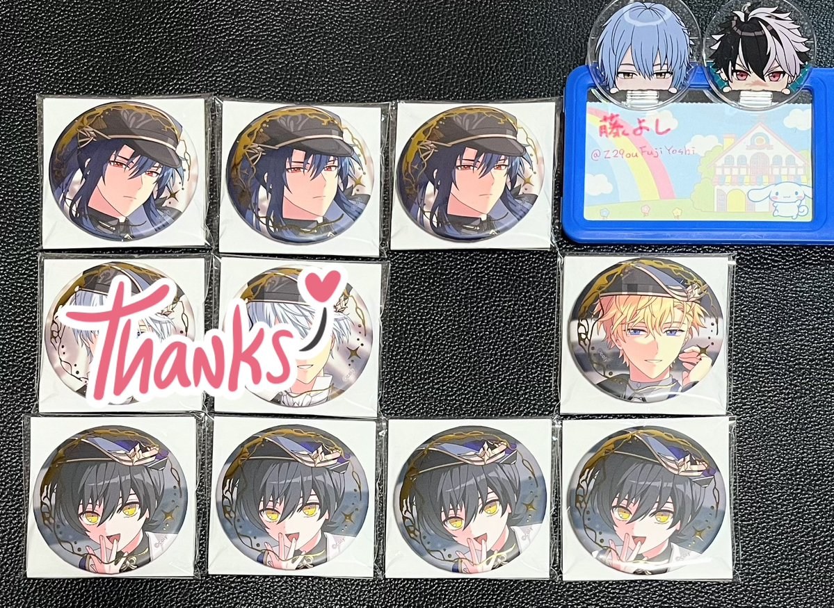 交換/譲渡】まほやく 6周年 缶バッジ 譲】オズ(3).ヒースクリフ.スノウ