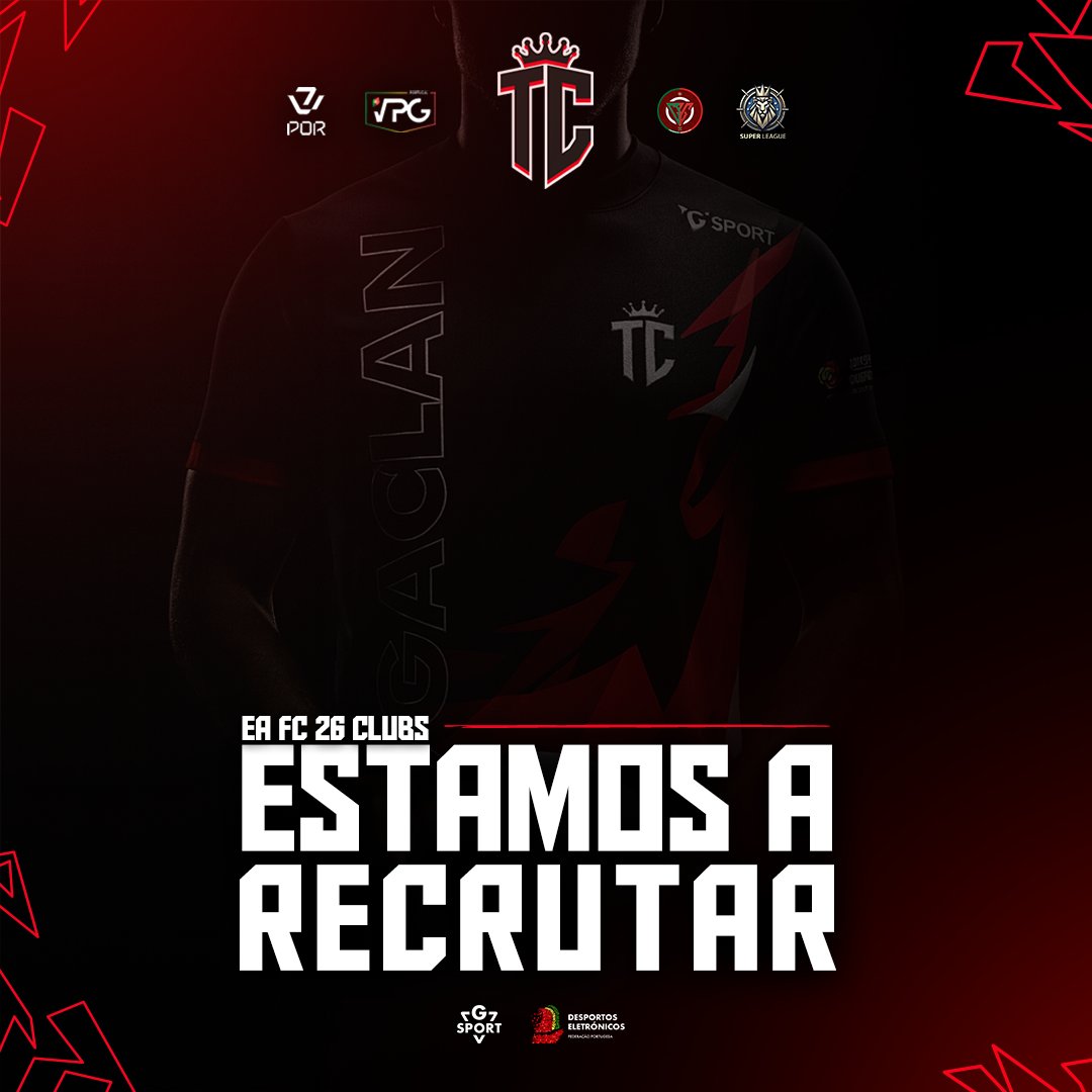 tugaclan's tweet photo. Estamos à procura de jogadores com experiência para a reforçar a equipa de Pro Clubs do EA FC 26 já para a próxima Season da **VPG** **VPL** e **CPG**!

📥https://t.co/4h4zxQWgfW https://t.co/gmfI5qbHVk
