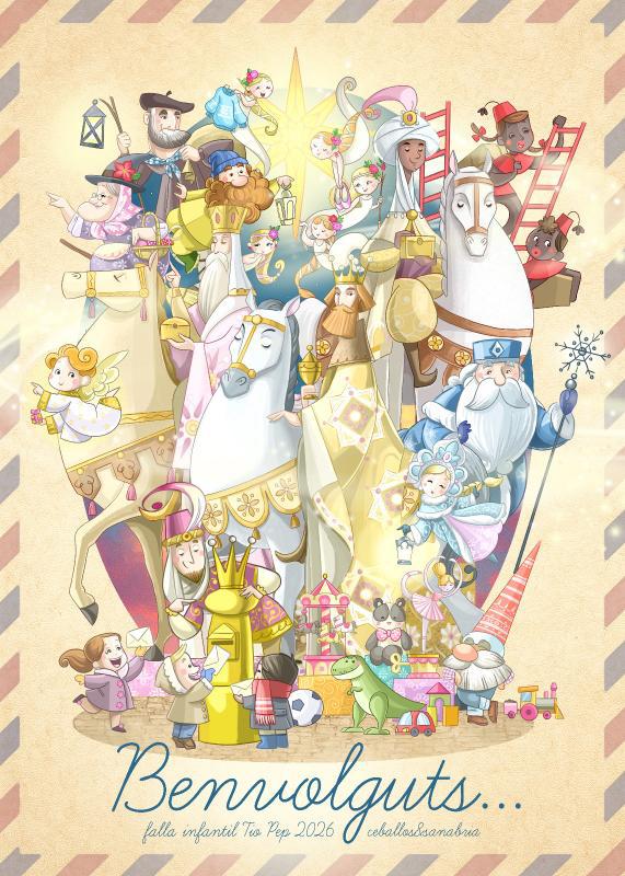 Vos presentem Benvolguts, la nostra falla infantil de 2026, obra de Ceballos i Sanabria. Un viatge màgic i didàctic que reunix els personatges que, des de diferents cultures i països, s'encarreguen de portar regals i esperança als més menuts. #Falles26 #Benvilguts #Reixos