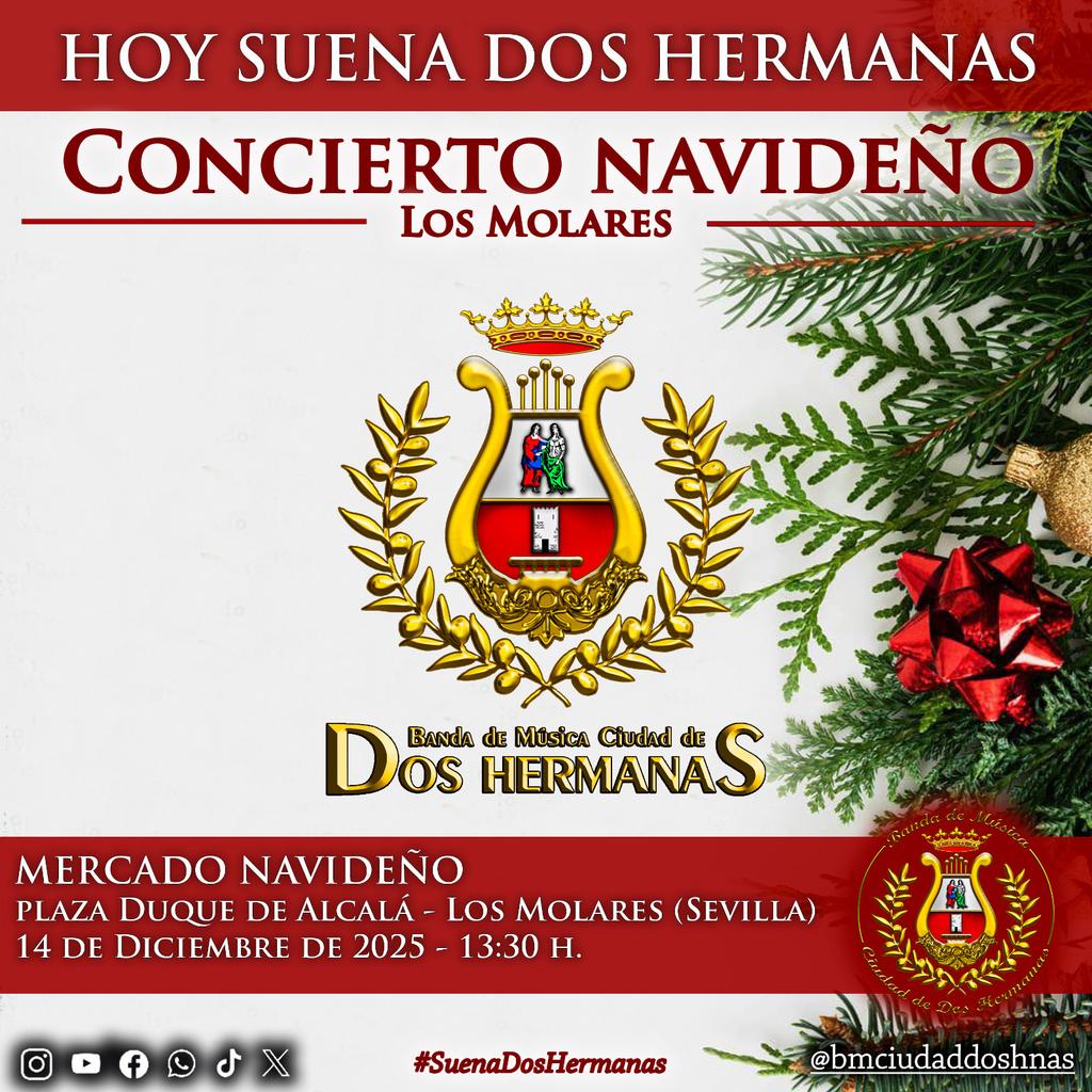 HOY SUENA DOS HERMANAS!
A las 13:30h tenemos una cita en Los Molares para ofrecer un Concierto Navideño. 
Será en el Mercado Navideño, Plaza Duque de Alcalá. 
#SuenaDosHermanas