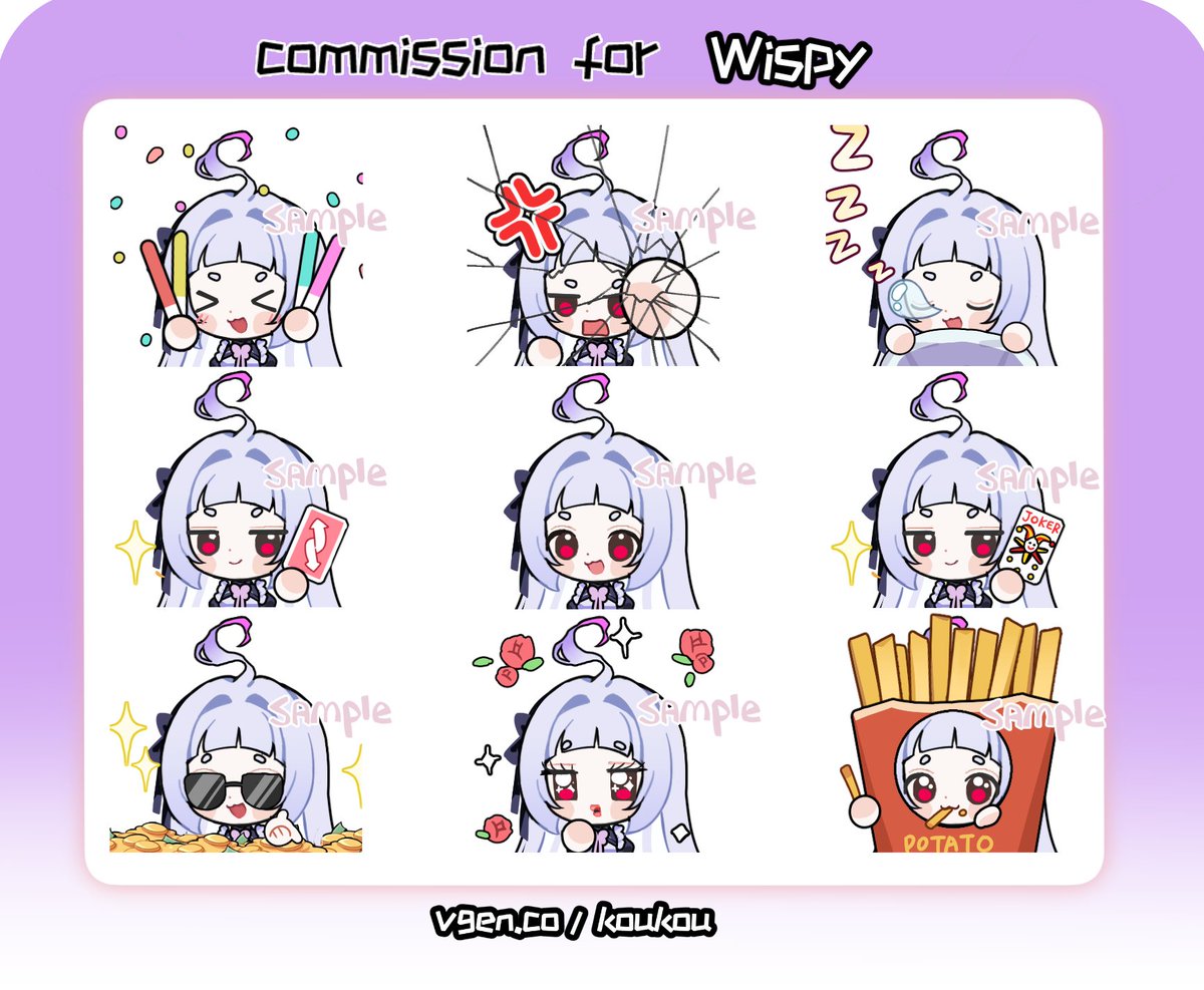 buttonkkk's tweet image. Cms for @WispyLavande &amp;lt;3
#VGenComm #Commission #emotes