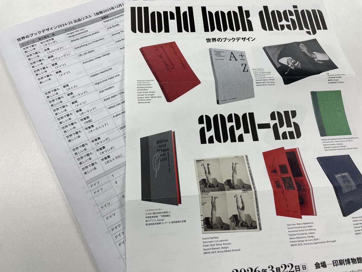 2日かけて「#世界のブックデザイン展」の全冊を見てきました。出品リストをもとに欧文組版だけに絞って考察をまとめます。今回ポルトガルとポーランドの良さに注目しました。#印刷博物館 printing-museum.org/collection/exh…