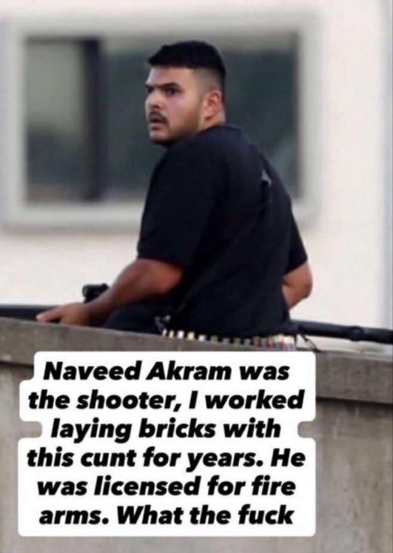 Breaking ⚠️ Sydney -

One of the shooters at Bondi beach has been identified as Naveed Akram.