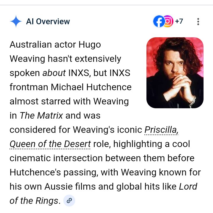 DebInfo7's tweet photo. 👁️ Do you see what I see? Interesting how Michael Hutchence and Hugo Weaving names are connected to Pricilla, Queen of the Desert and The Matrix. Never Tear Us Apart lyrics ... If I could live for a Thousand years ... https://t.co/nhykUB7fGX