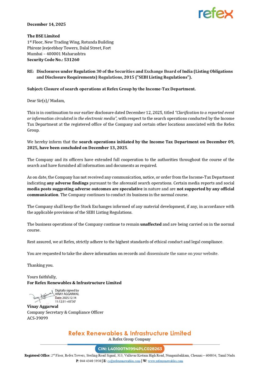 Refex Group tweet media