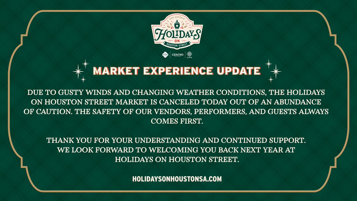 centrosa's tweet image. Important Holidays on Houston Street weather update!