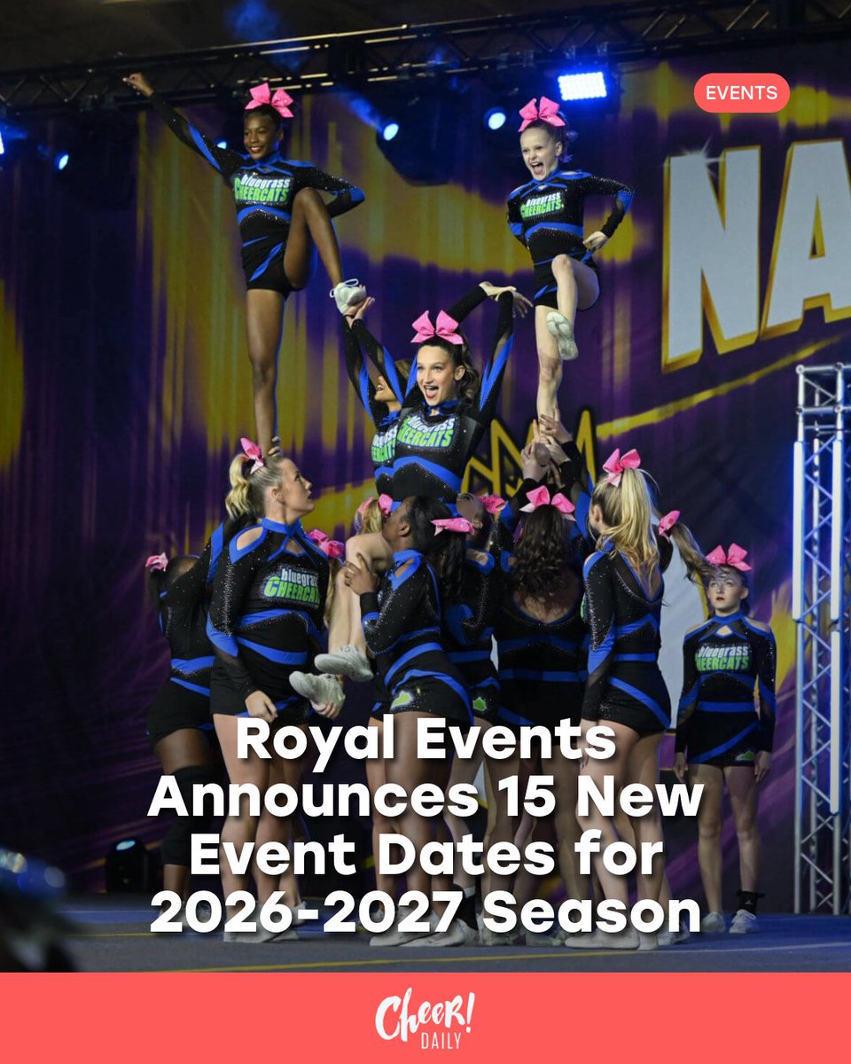 CheerDaily's tweet image. Royal Events announced it will add 15 new cheer and dance competitions to its 2026–2027 schedule, expanding into multiple new markets across the United States. The early announcement gives gyms additional lead time as long-term season planning begins.

Read more:…