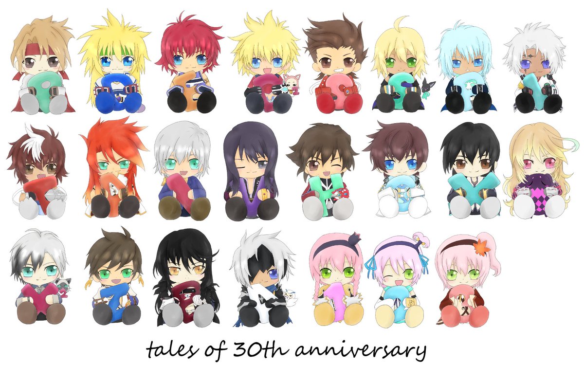 テイルズ30周年おめでとうございます🎉🎊
テイルズという最高の作品に出会えて幸せです💞
テイルズに出てくるキャラみんな大好きです😍💕💕

これからもテイルズを愛し続けます！！

#テイルズ30周年
 #テイルズ