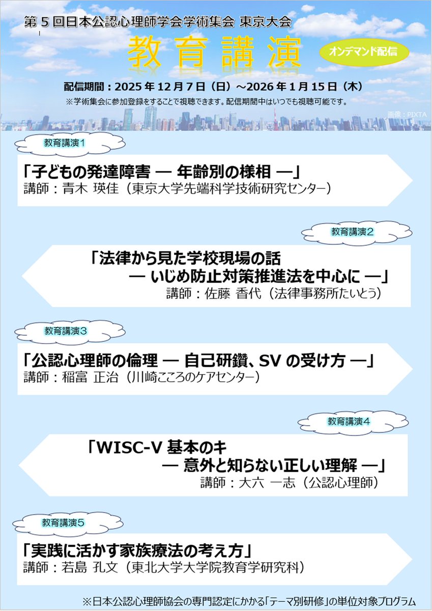 Tsccp2021's tweet image. SVは自己研鑽のみならず、職業倫理につながります。「公認心理師の倫理-自己研鑽、SVの受け方-」。稲富正治先生（川崎こころのケアセンター）による講演です。会期中、いつでも何度でも視聴できます。

procomu.jp/jacpp2025/e-le…

#第5回日本公認心理師学会学術集会 東京大会 #教育講演 #SV #倫理